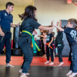 Kids practicing martial arts at Victory Martial Arts.