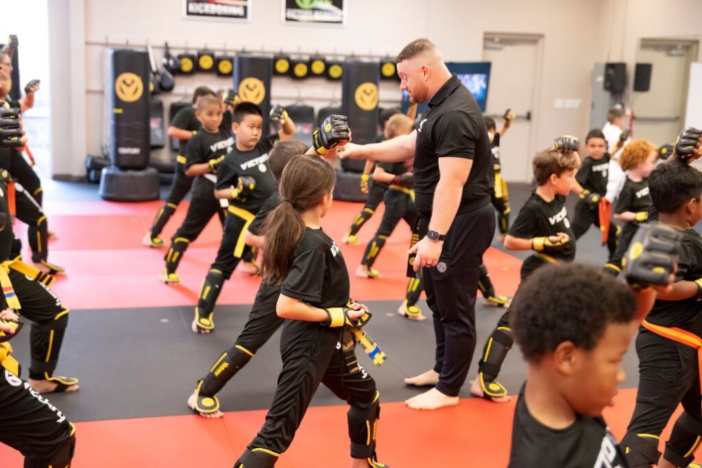 Karate Instructor Correcting the Moves of the Kids at Victory Martial Arts in Mira Mesa