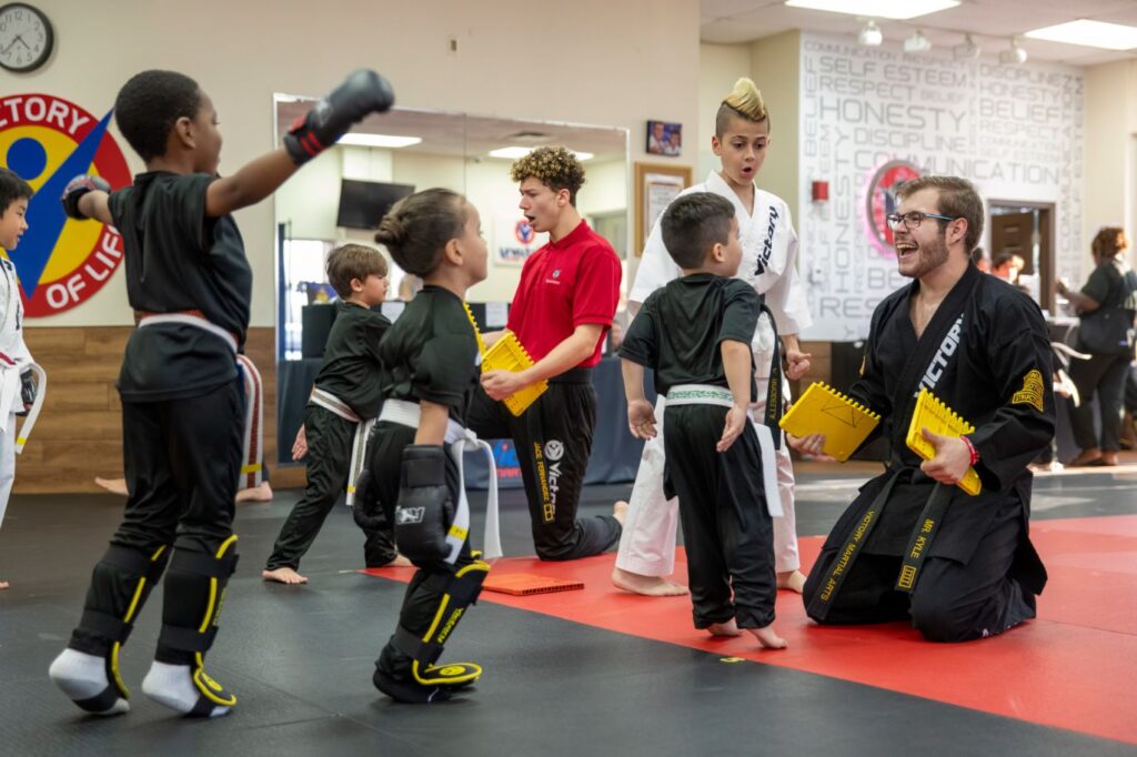 Kids Excited After the Fun and Successful Practice at Victory Martial Arts in Santa Theresa, California
