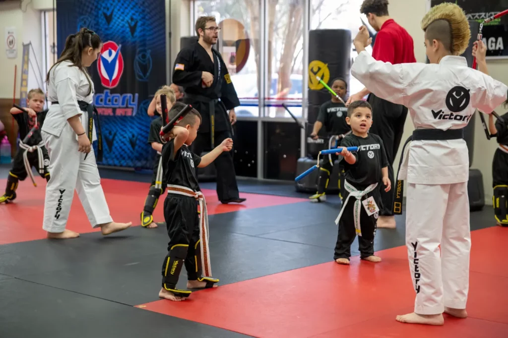 Youth Martial Arts Training In Progress at Victory martial Arts in Santa Teresa, California