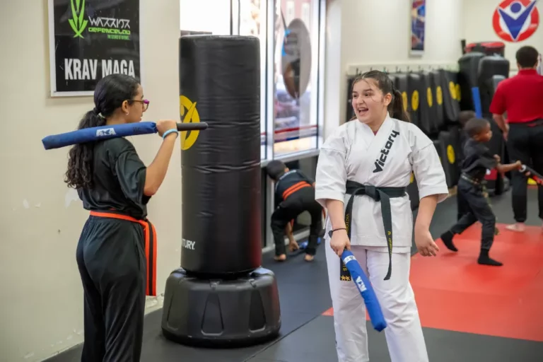 Two Girls During the Kids Karate Grading System in Lake Nona, Florida